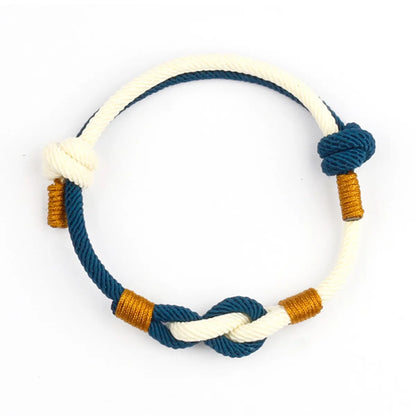 Retro Simple Style Color Block Knot Rope Knitting Couple Bracelets