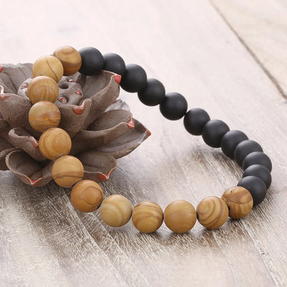 Retro Simple Style Color Block Stone Beaded Unisex Bracelets