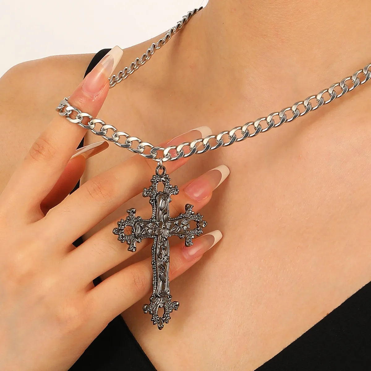 Retro Simple Style Cool Style Cross Alloy Wholesale Pendant Necklace