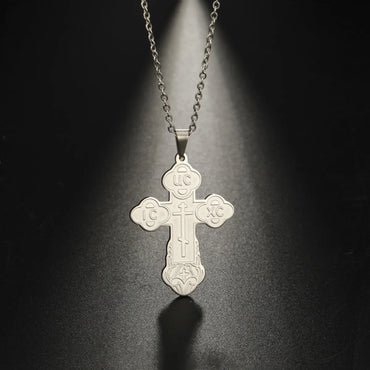 Retro Simple Style Cross Stainless Steel Plating Pendant Necklace