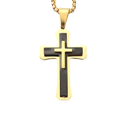 Retro Simple Style Cross Stainless Steel Plating Pendants