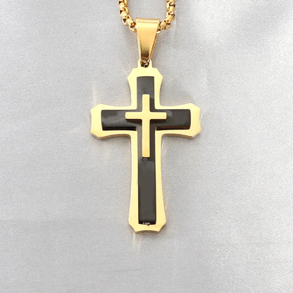 Retro Simple Style Cross Stainless Steel Plating Pendants