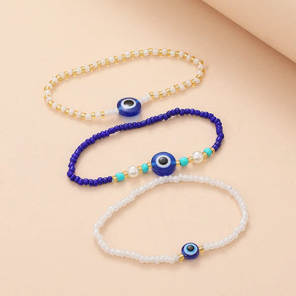 Retro Simple Style Devil's Eye Beaded Resin Women's Bracelets