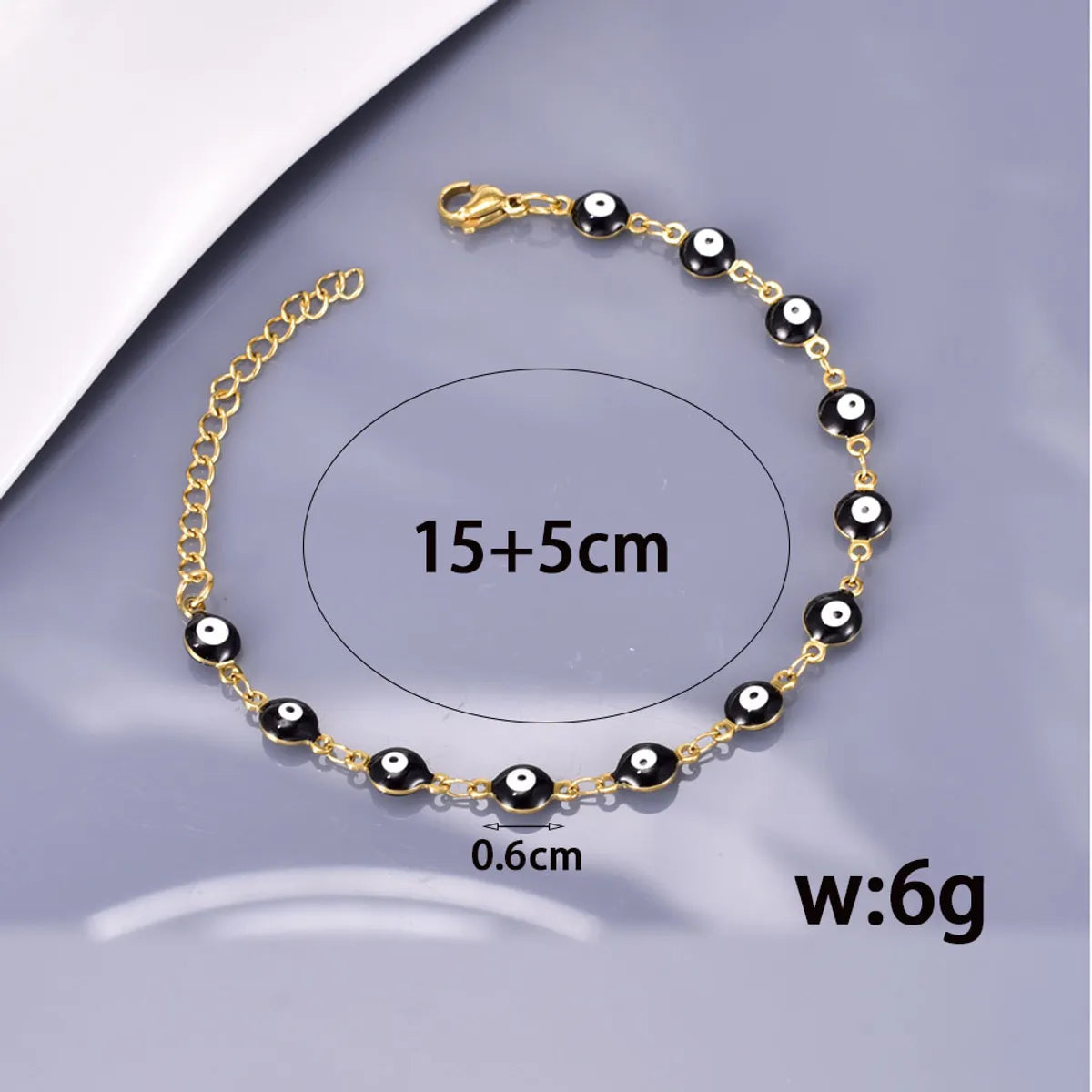 Retro Simple Style Eye 304 Stainless Steel Titanium Steel 18K Gold Plated Bracelets In Bulk