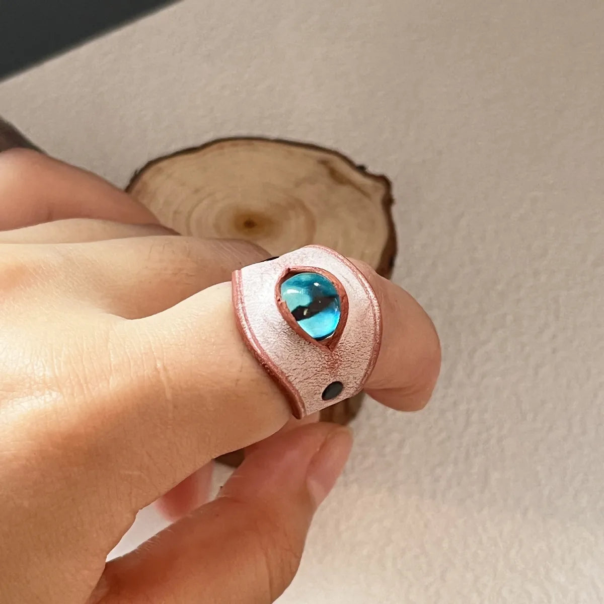 Retro Simple Style Eye Pu Leather Wholesale Rings