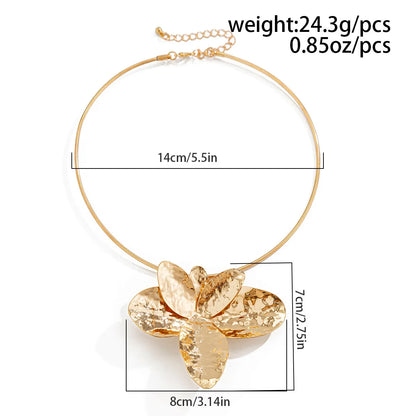 Retro Simple Style Flower Alloy Plating Women'S Earrings Necklace