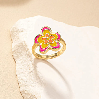 Retro Simple Style Flower Alloy Wholesale Rings