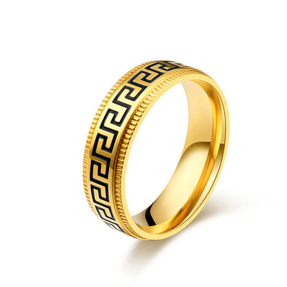 Retro Simple Style Geometric 201 Stainless Steel Enamel Unisex Rings