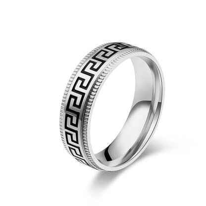 Retro Simple Style Geometric 201 Stainless Steel Enamel Unisex Rings