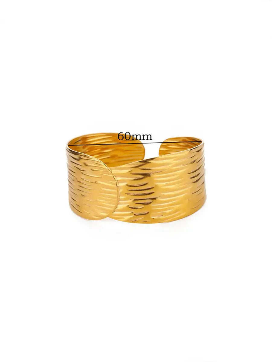 Retro Simple Style Geometric 304 Stainless Steel 18K Gold Plated Bangle In Bulk