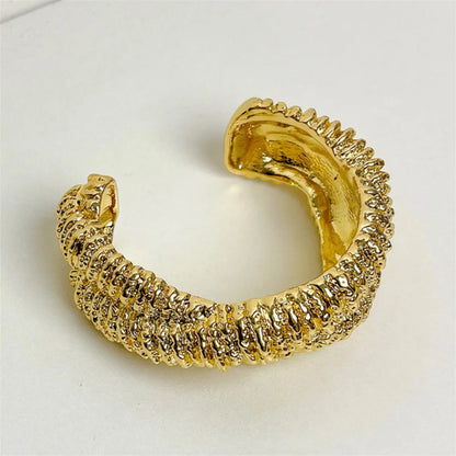 Retro Simple Style Geometric Gold Plated Silver Plated Copper Alloy Wholesale Bangle