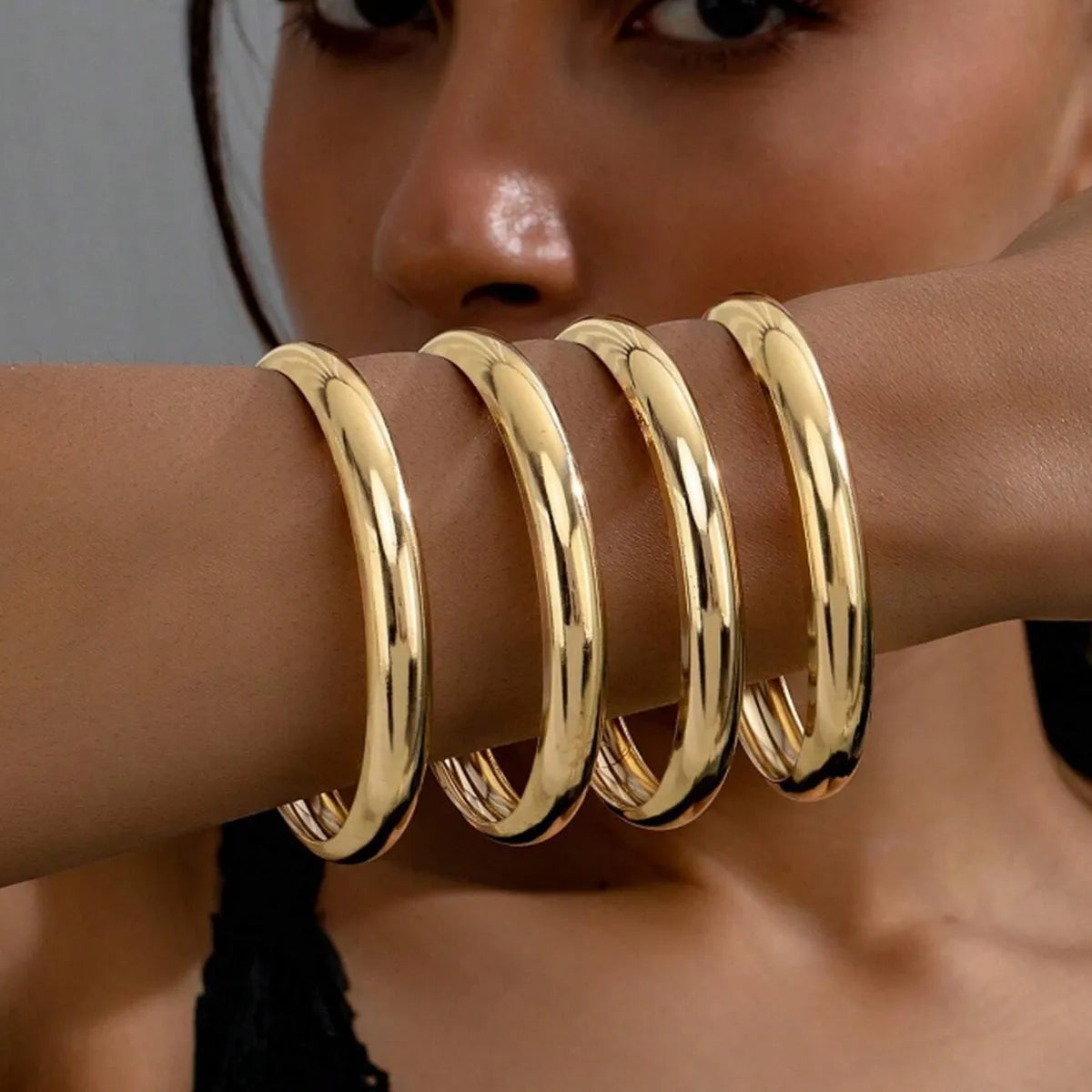 Retro Simple Style Geometric Metal Wholesale Bangle