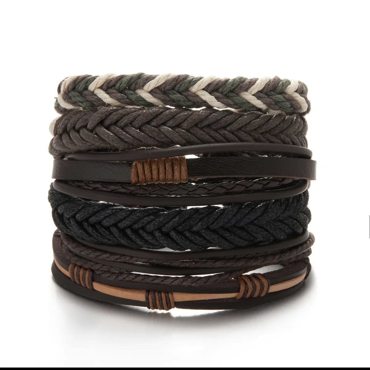 Retro Simple Style Geometric Pu Leather Men'S Bracelets