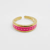 Wholesale Jewelry Retro Simple Style Geometric 304 Stainless Steel 14K Gold Plated Enamel Plating Open Rings