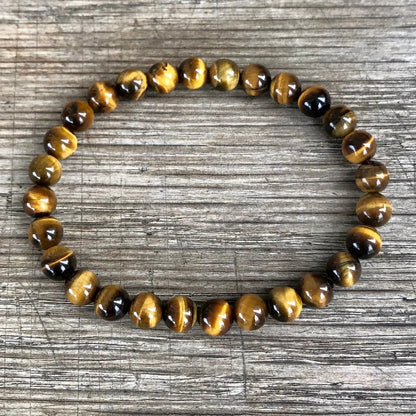 Retro Simple Style Geometric Tiger Eye Titanium Steel 18K Gold Plated Bracelets In Bulk