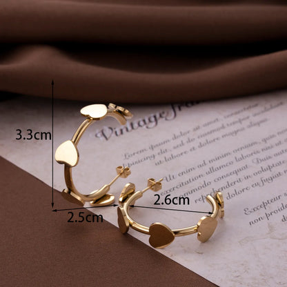 Wholesale Jewelry Retro Simple Style Heart Shape 304 Stainless Steel Plating Bracelets Earrings Necklace