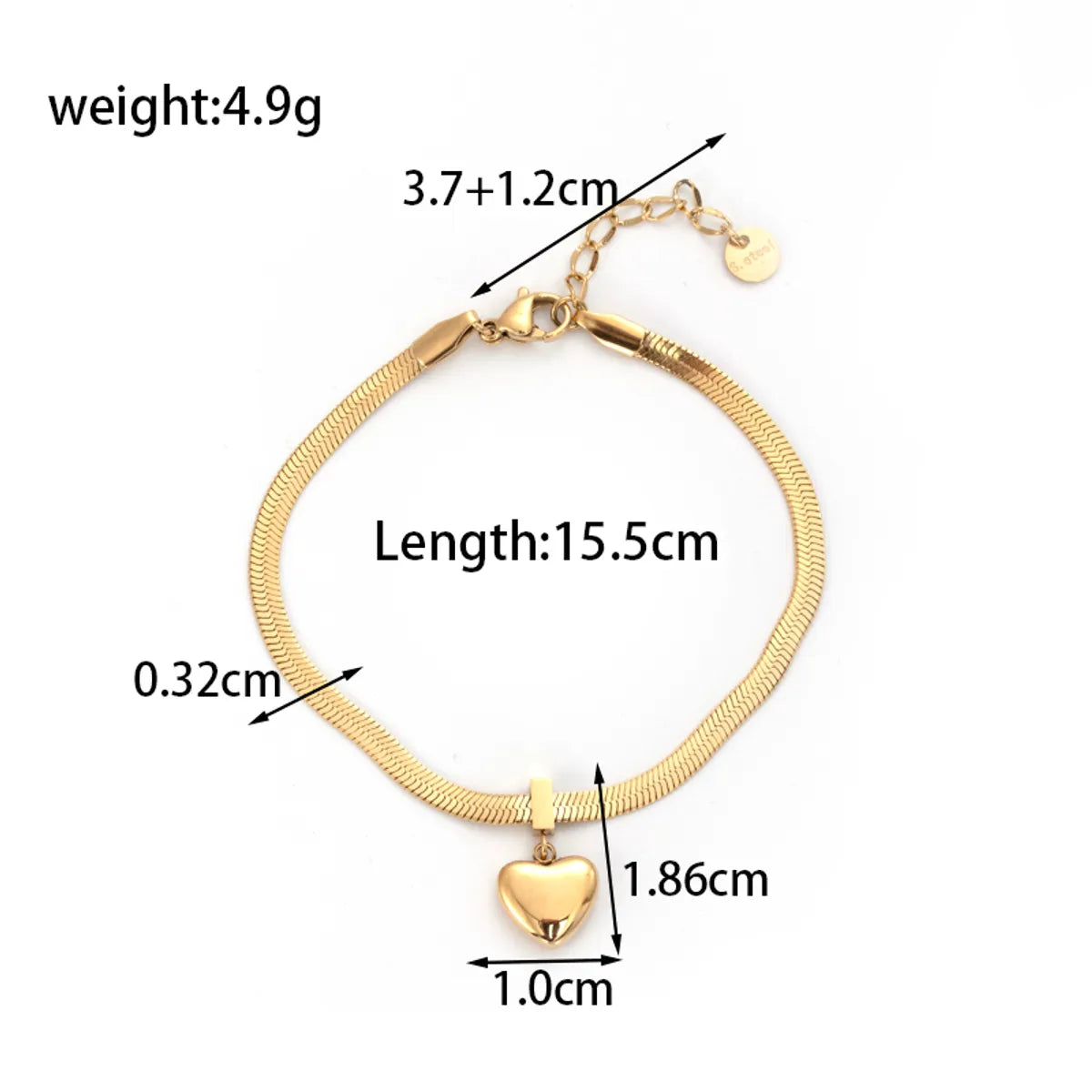 Wholesale Jewelry Retro Simple Style Heart Shape 304 Stainless Steel Plating Bracelets Earrings Necklace