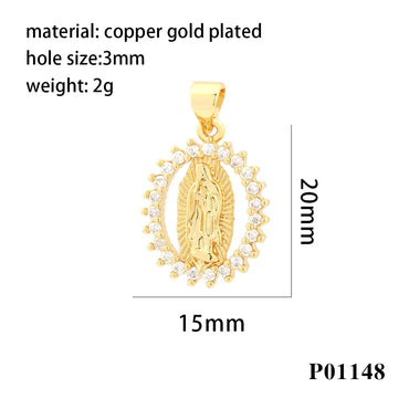 Retro Simple Style Human Copper Plating Inlay Zircon 18k Gold Plated Charms Jewelry Accessories