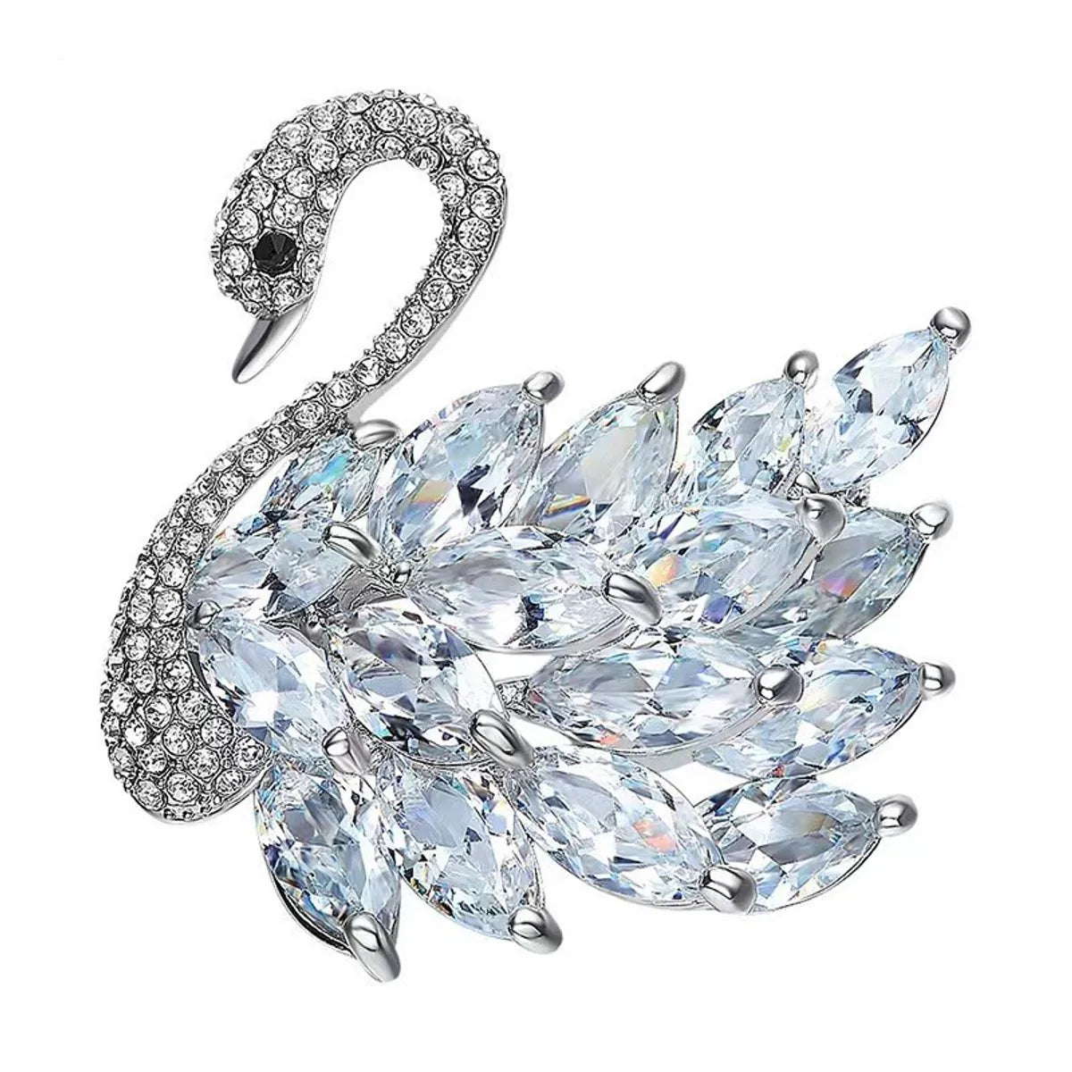 Retro Simple Style Korean Style Swan Alloy Inlay Rhinestones Unisex Brooches