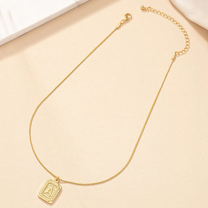 Retro Simple Style Letter Alloy Plating Women's Pendant Necklace