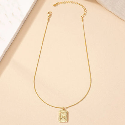 Retro Simple Style Letter Alloy Plating Women's Pendant Necklace