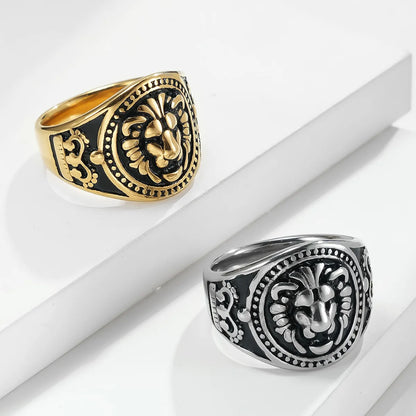 Retro Simple Style Lion 304 Stainless Steel 18K Gold Plated Unisex Rings