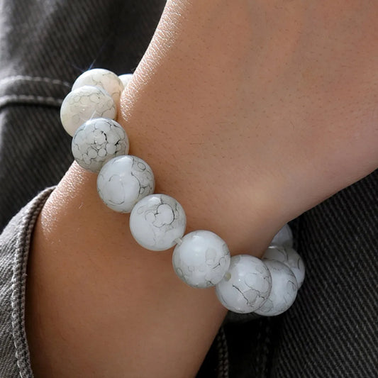 Retro Simple Style Marble Glass Bead Wholesale Bracelets