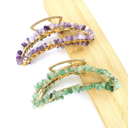 Retro Simple Style Moon Alloy Crystal Knitting Hair Claws