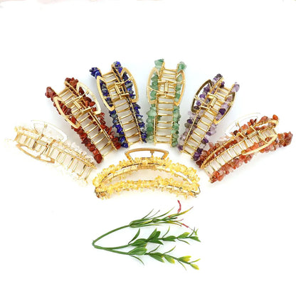 Retro Simple Style Moon Alloy Crystal Knitting Hair Claws