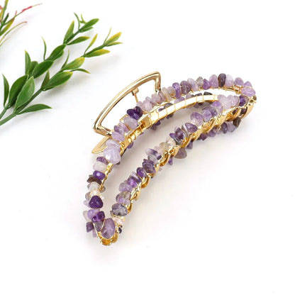 Retro Simple Style Moon Alloy Crystal Knitting Hair Claws