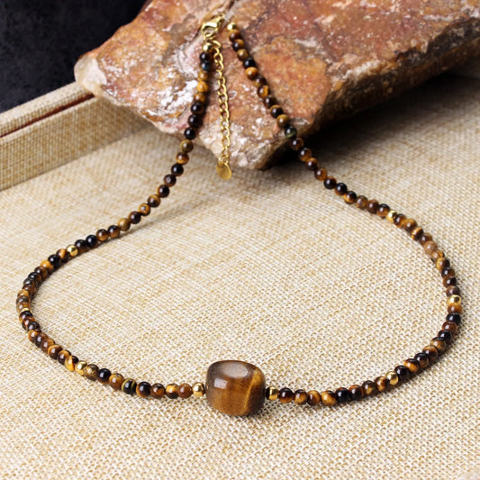 Retro Simple Style Necklace 316 Stainless Steel  Natural Stone Wholesale Necklace