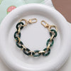 Retro Simple Style Oval Arylic Plating Chain Bag Pendant