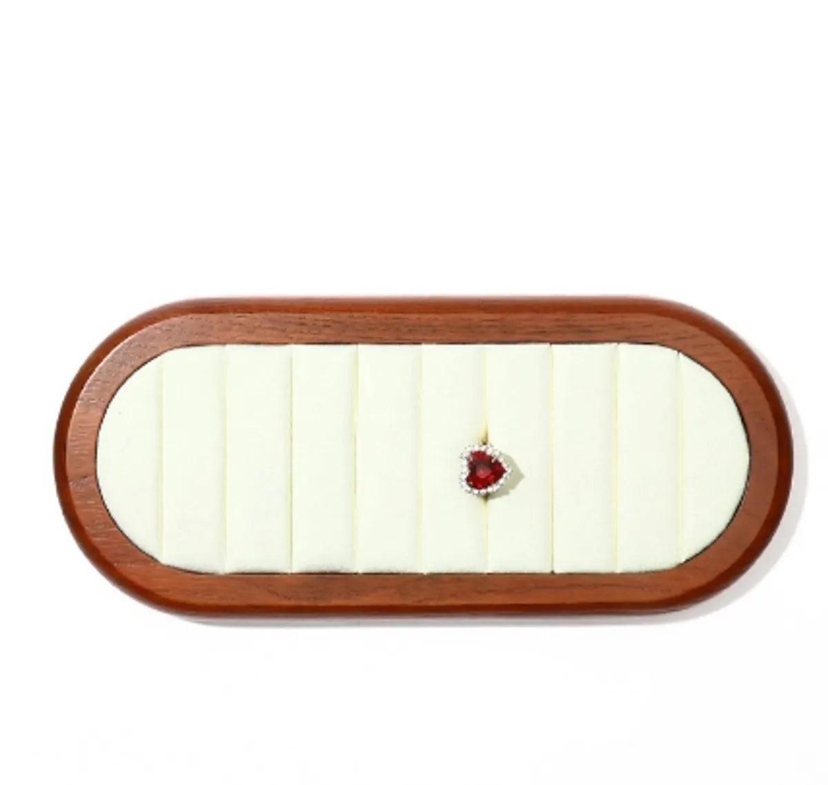 Retro Simple Style Oval Solid Wood Jewelry Rack