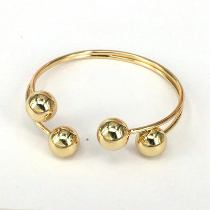 Retro Simple Style Round Copper Plating Gold Plated Bangle