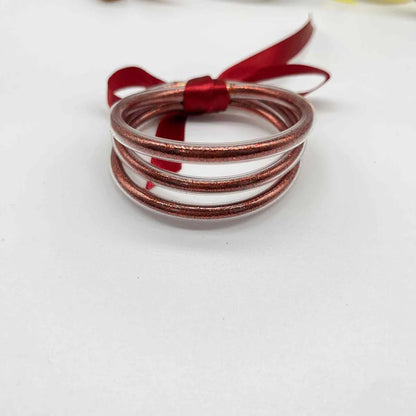 Retro Simple Style Round Solid Color Pvc Plastic Kid's Buddhist Bangle