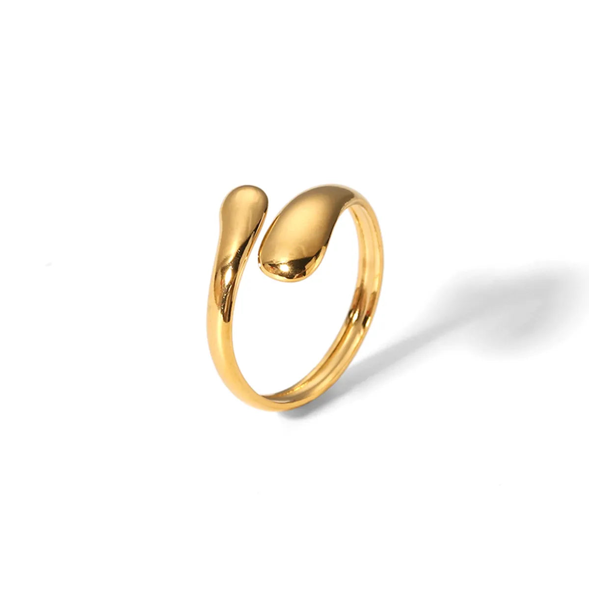 Retro Simple Style Snake Stainless Steel 18k Gold Plated Open Rings