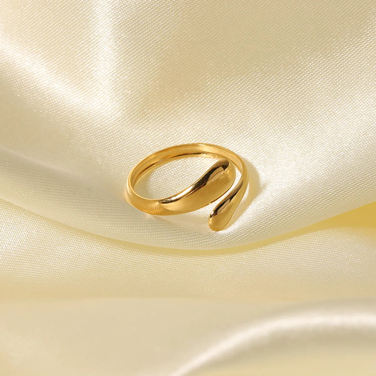 Retro Simple Style Snake Stainless Steel 18k Gold Plated Open Rings