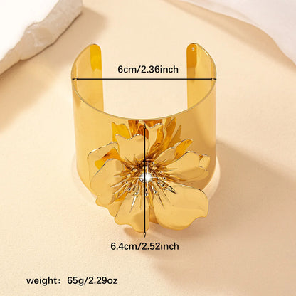 Retro Simple Style Streetwear Flower Alloy Wholesale Bangle