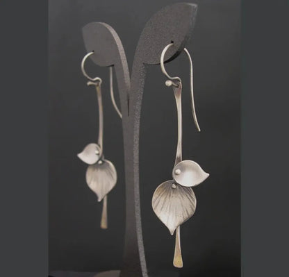 Retro Simple Tree Leaf Earring Jewelry Metal Earrings