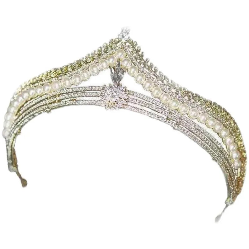 Retro Simple Wedding Headdress Bridal Crown Pearl Crown Head Accessories