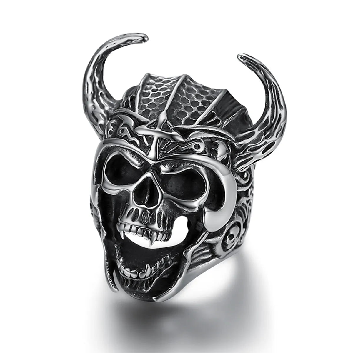 Retro Skull 304 Stainless Steel Men'S Rings