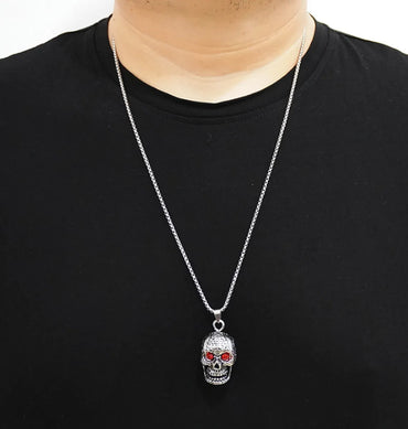 Retro Skull Alloy Inlay Rhinestones Men's Pendant Necklace 1 Piece