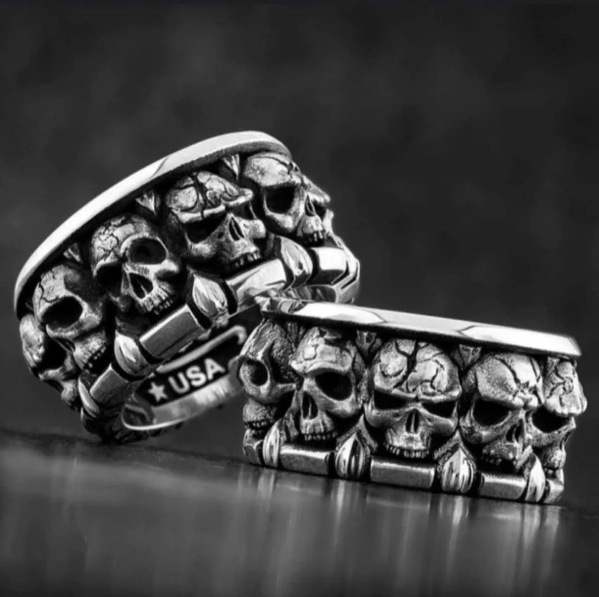 Retro Skull Alloy Plating Unisex Rings 1 Piece