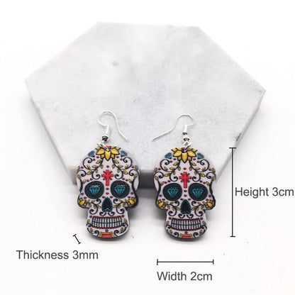 Retro Skull Arylic Skull Earrings 1 Pair