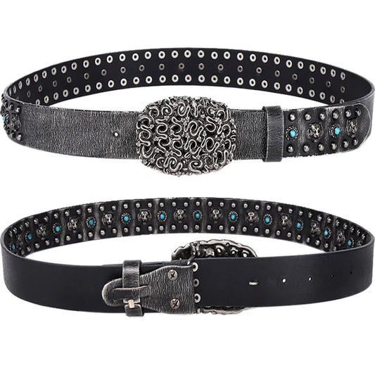 Retro Snake Alloy Leather  Unisex Leather Belts 1 Piece