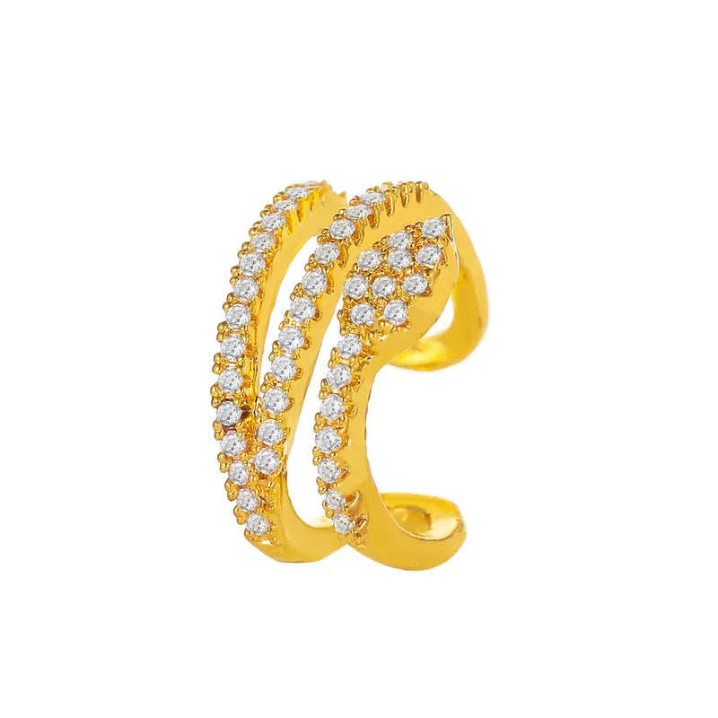 Retro Snake-Shaped Ear Clips Simple Full Diamond C-Shaped Ear Bone Clip Fashion Earrings Wholesale Nihaojewelry