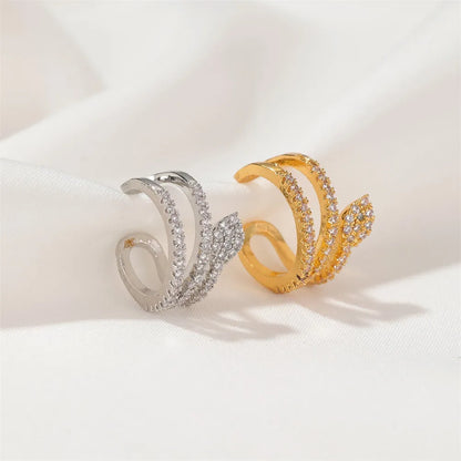 Retro Snake-Shaped Ear Clips Simple Full Diamond C-Shaped Ear Bone Clip Fashion Earrings Wholesale Nihaojewelry