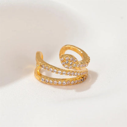 Retro Snake-Shaped Ear Clips Simple Full Diamond C-Shaped Ear Bone Clip Fashion Earrings Wholesale Nihaojewelry