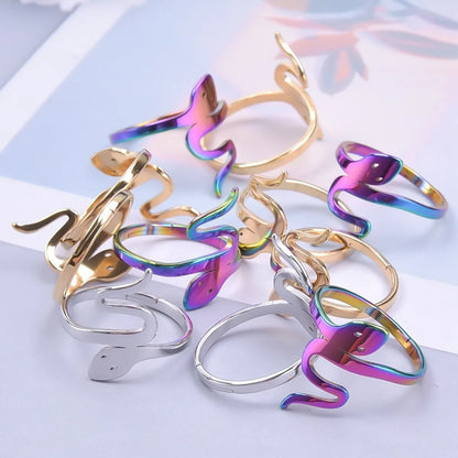 Wholesale Jewelry Retro Snake 304 Stainless Steel 18K Gold Plated Polishing Rings