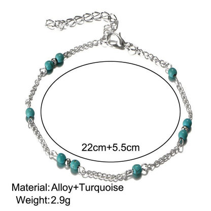 Retro Solid Color Alloy Women'S Anklet